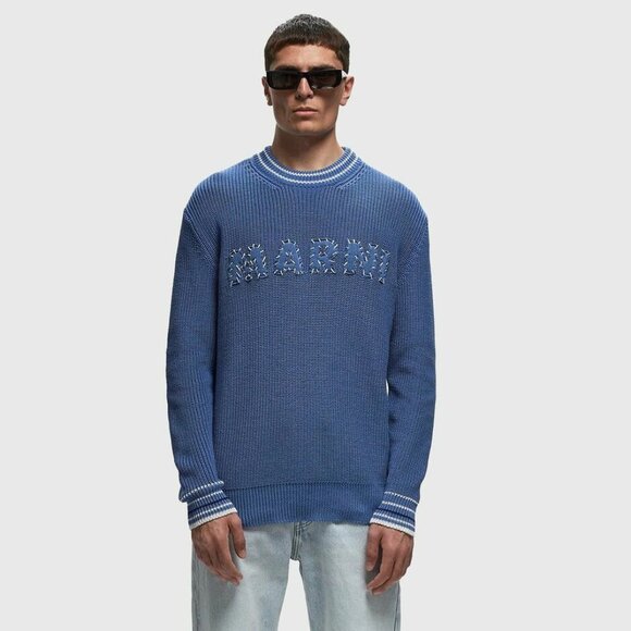 AUTH MARNI SWEATER Men Pullover Jumper Size 46 Blue MSRP $1,071 - Picture 2 of 16